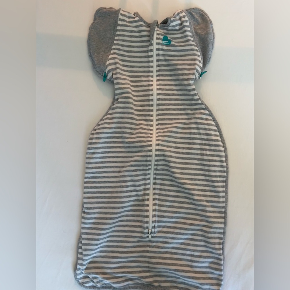 Love to Dream Gray and White Striped Sleep Sack